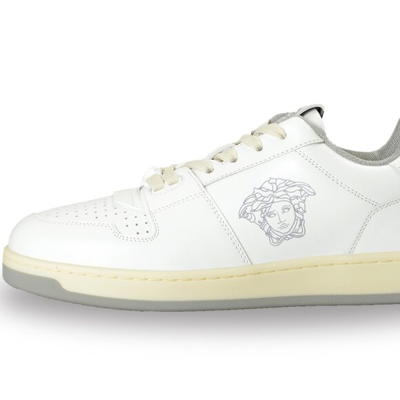 VERSACE Medusa Sneakers WHITE | Base Blu Versace Women\'s Medusa Logo White Leather Sneakers Shoes US 7 IT 37